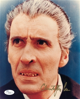 Christopher Lee Signed 8x10 Count Dracula Photo (JSA)